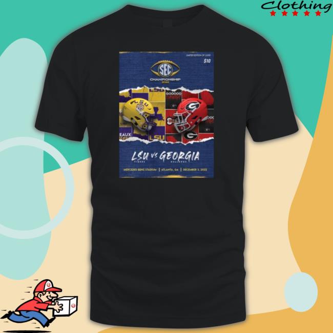 Official Lsu Tigers vs Georgia Bulldogs Mercedesbenz Stadium 2022 Matchup T Shirt