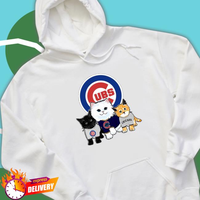 Official We Love Wrigley Chicago Cubs Baseball Fans And Cat Lovers Funny Hoodie