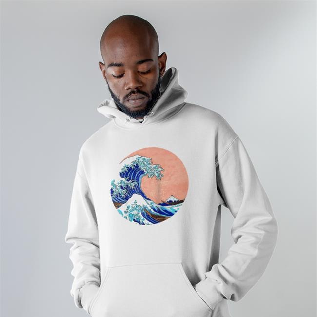 Kanagawa Japanese Art Style Raglan Baseball T Shirt