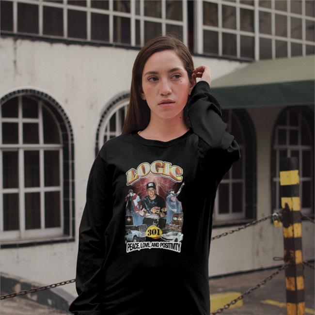 Top Logic Peace Love And Positivity Shirt by Logic301 Logic Peace Love And Positivity Shirt by Logic301