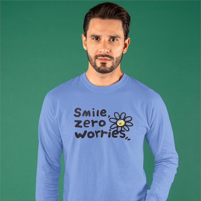 Smile Zero Worries Long Sleeve Tee Shirt